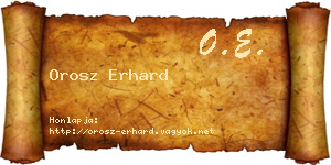 Orosz Erhard névjegykártya