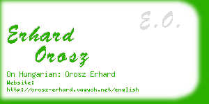 erhard orosz business card